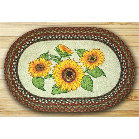 EARTH RUGS Oval Patch Rug- Sunflowers 65-300S